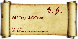 Véry János névjegykártya